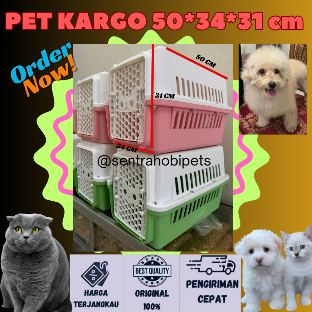 Jual Kandang Kucing Pet Kargo Besar Tas Travel Hewan Pet Carrier Anjing