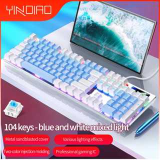 Jual Keyboard Gaming Mechanical Blue Switch Wired USB RGB TKL Full