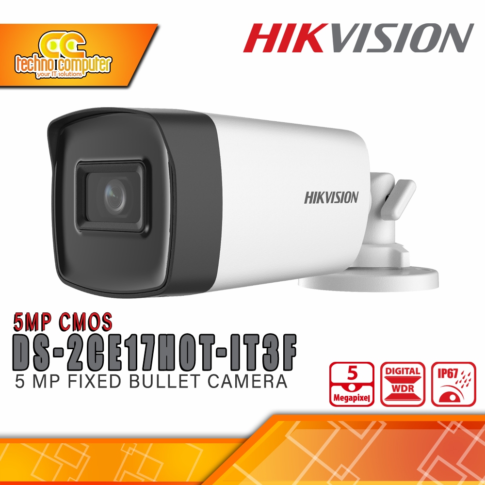 Jual HIKVISION DS 2CE17H0T IT3F 5MP OUTDOOR Fixed Bullet Analog Camera