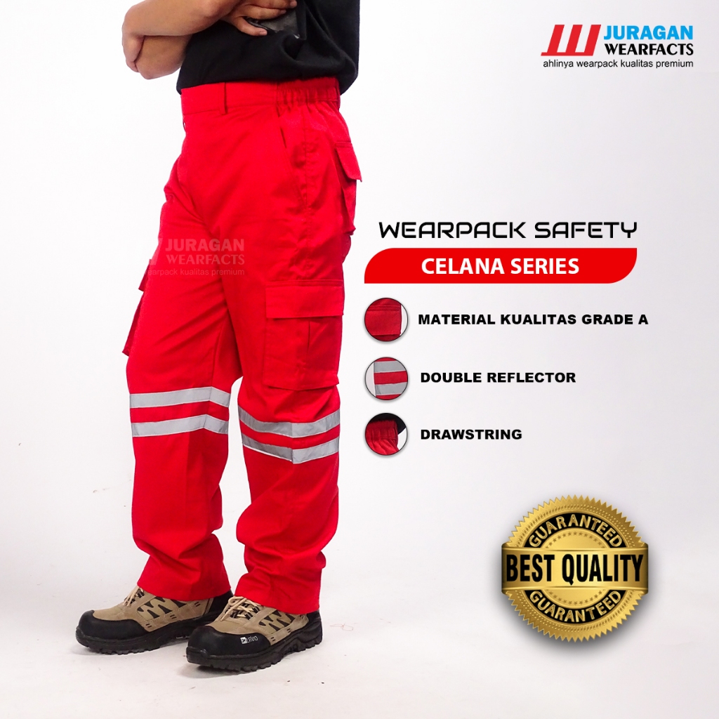 Jual Juragan Wearfacts Celana Wearpack Safety Warna Merah Shopee