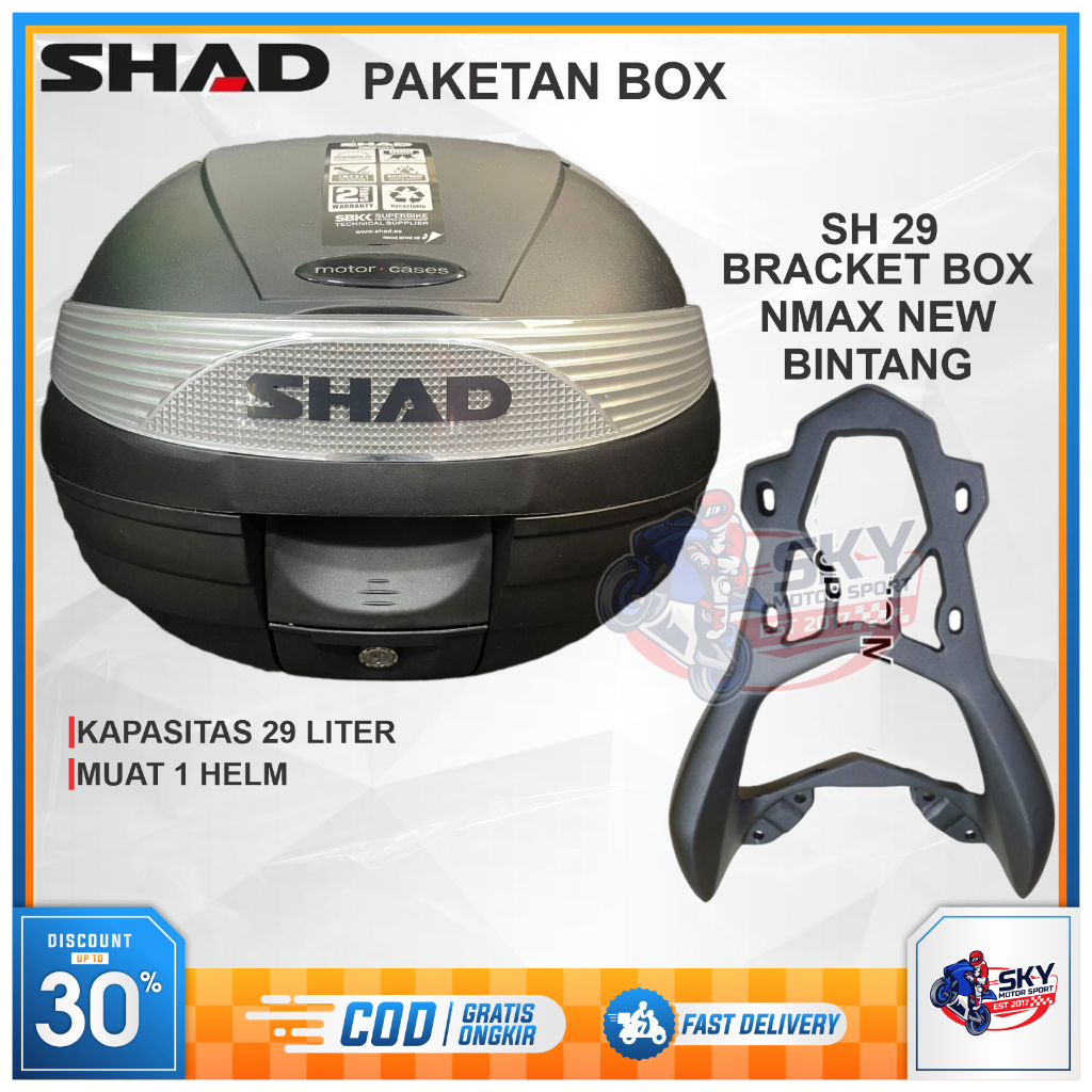 Jual Paket Box Belakang Motor SHAD SH29 Bracket Nmax Old New Original