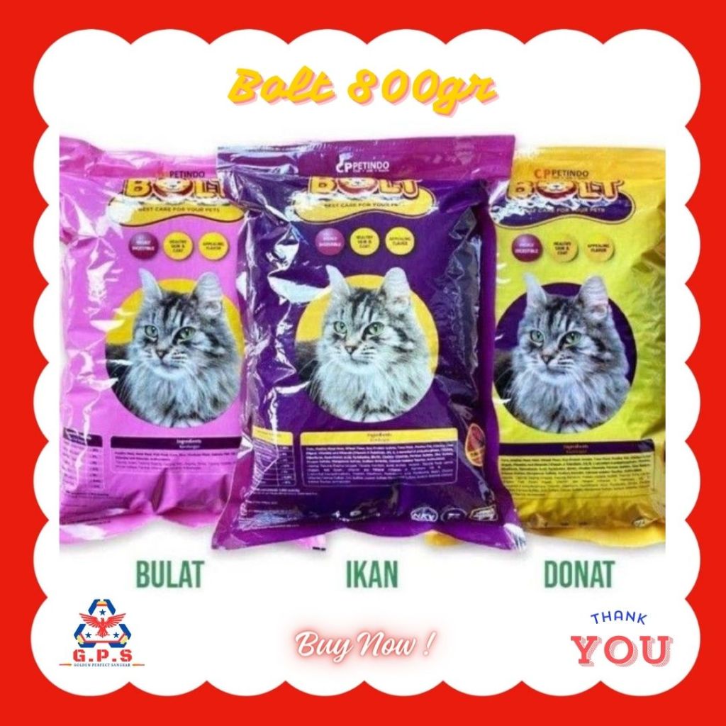 Jual Bolt Makanan Kucing Kering Dewasa 800gr Shopee Indonesia