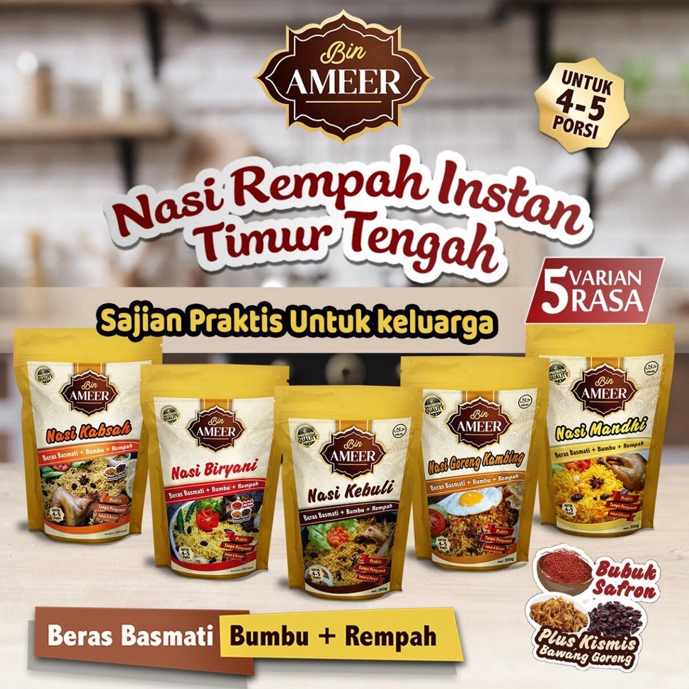 Jual Fresh Nasi Rempah Instan Timur Tengah Bin Ameer Kebuli Biryani