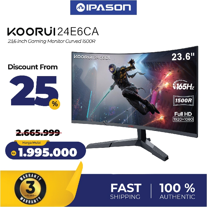 Jual KOORUI Monitor Pc 24 Inch Monitor Gaming Monitor Curved R1500 FHD