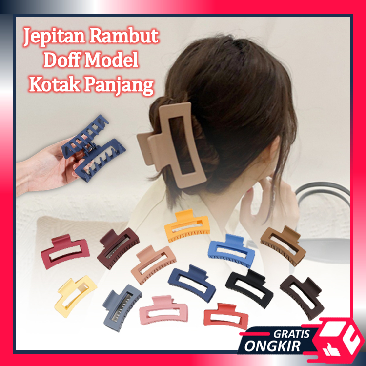 Jual Gratis Ongkir F Jepitan Rambut Doff Model Kotak Panjang