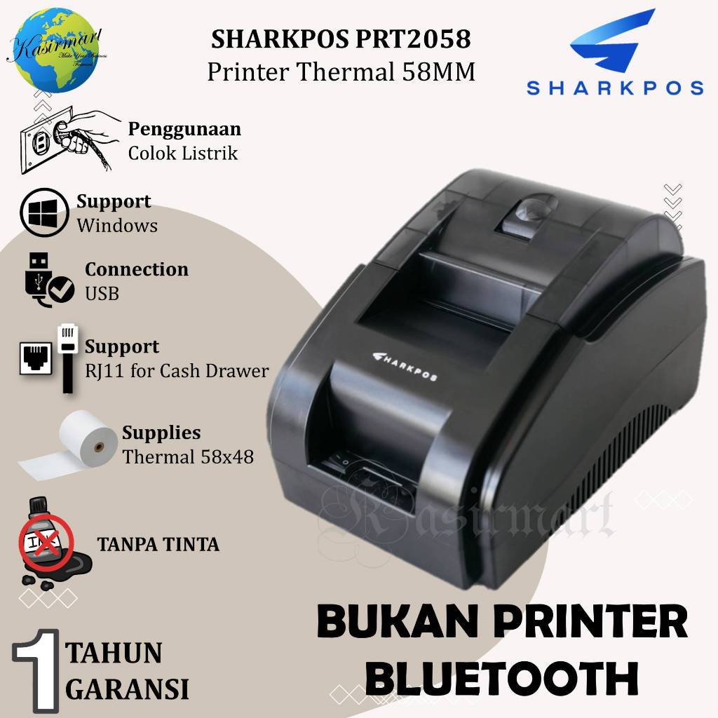 Jual Bukan Printer Bluetooth Sharkpos PRT2058D Printer Struk Kasir 58mm