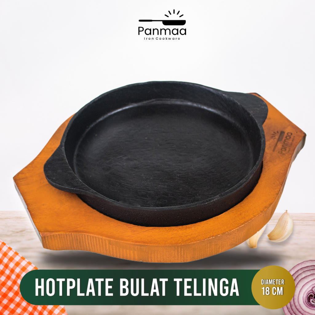 Jual PANMAA Cast Iron Hot Plate Steak Piring Steak Bulat Telinga 18