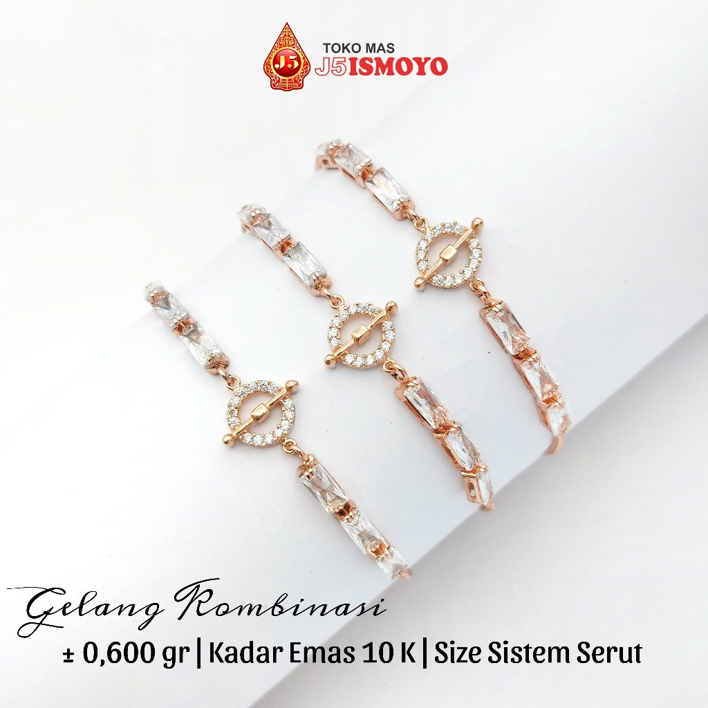 Jual Gelang Tali Serut Kombinasi Emas 10 Karat Alina J5 Ismoyo Shopee