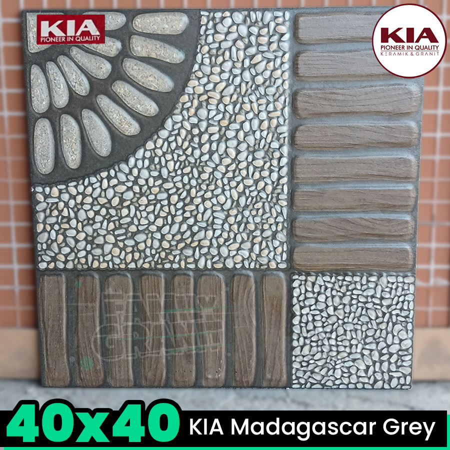 Jual Keramik Kasar X Kia Madagascar Grey Lantai Teras Garasi