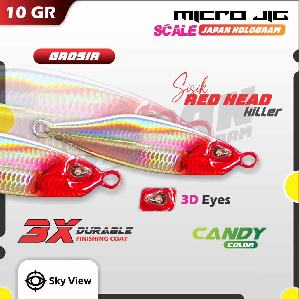 Jual Grosir Umpan Micro Jig Gram Ul Casting Lure Pinggiran Red