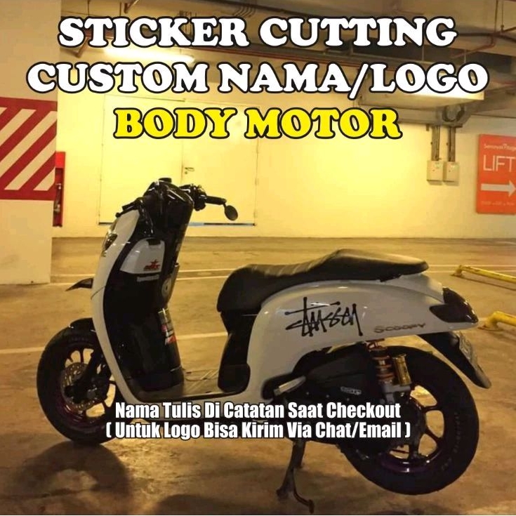 Jual STIKER STICKER CUTTING CUSTOM NAMA LOGO MAHKOTA BODY STRIPING