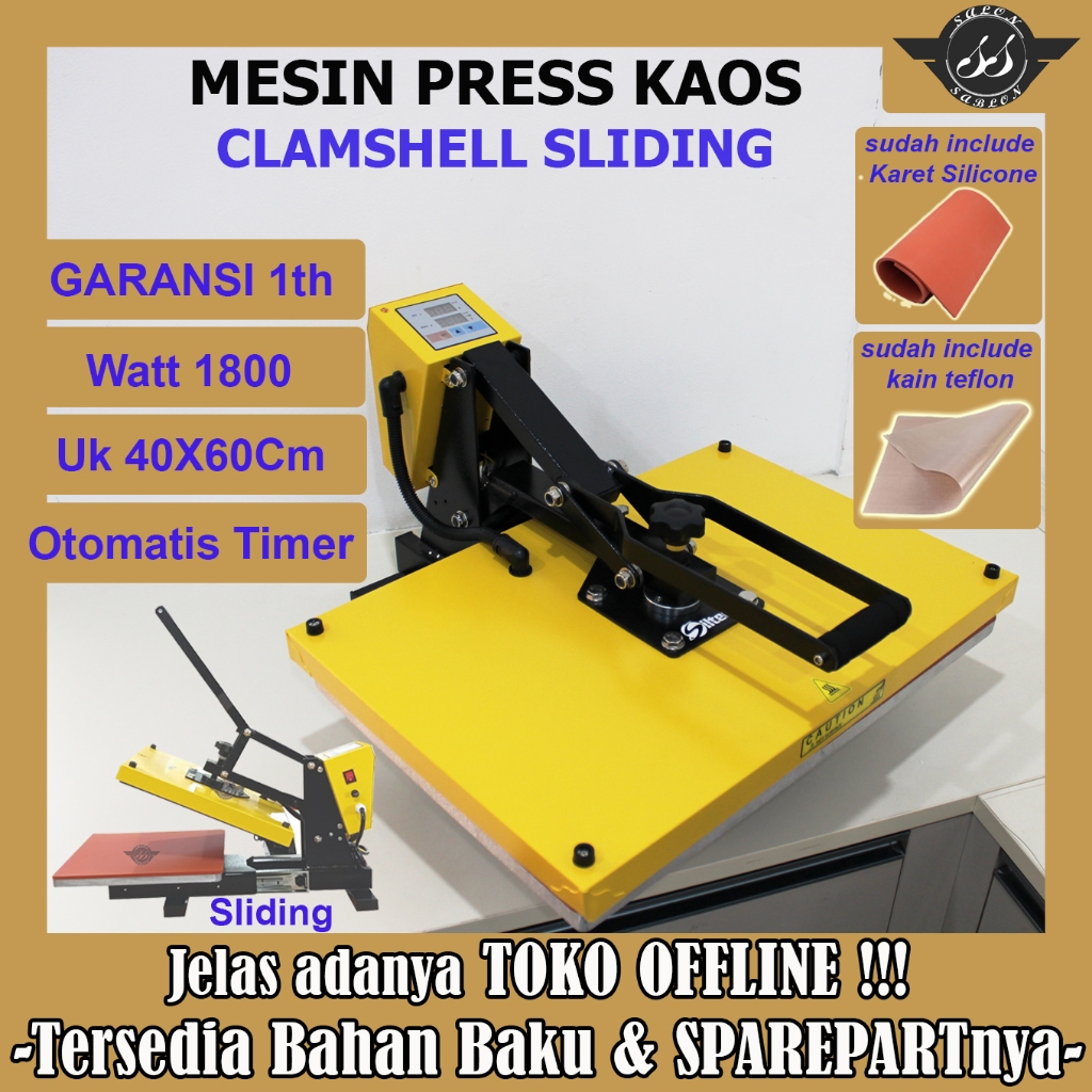 Jual Mesin Press Kaos SLIDING 40x60 Heat Press Sleding DTF DTG