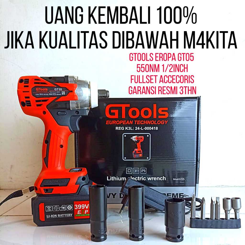 Jual Gtools Vf Impact Wrench Cordless Brushless Mesin Pembuka Buka