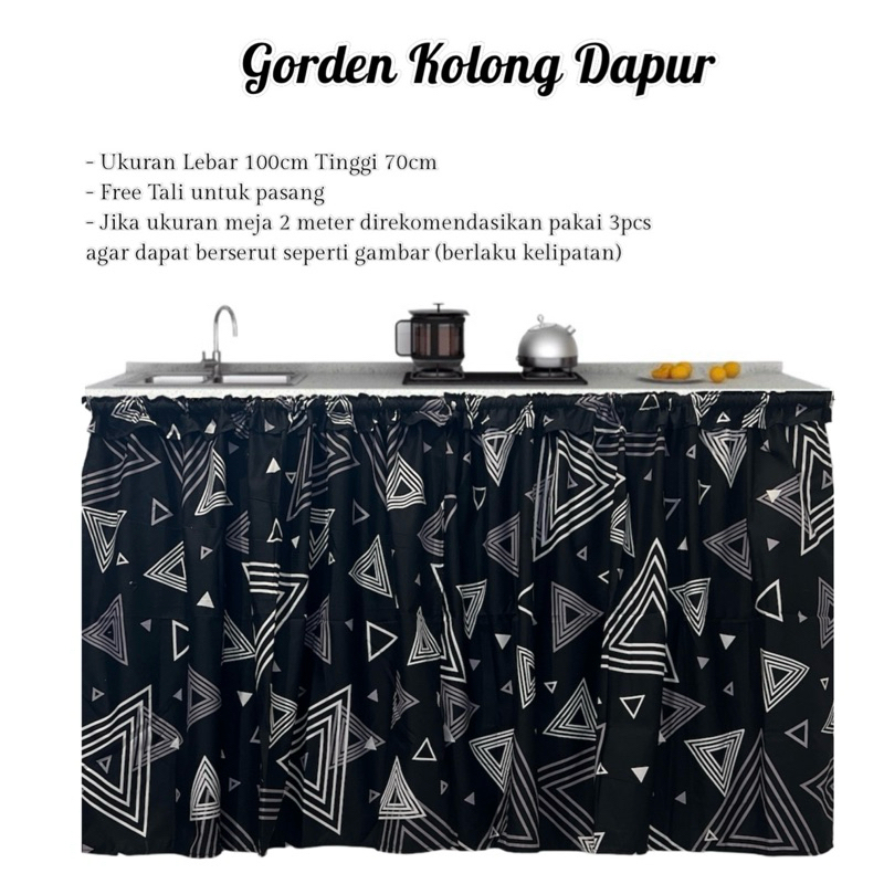 Jual GORDEN KOLONG DAPUR Minimalis Uk 100x70cm Free Tali Gorden