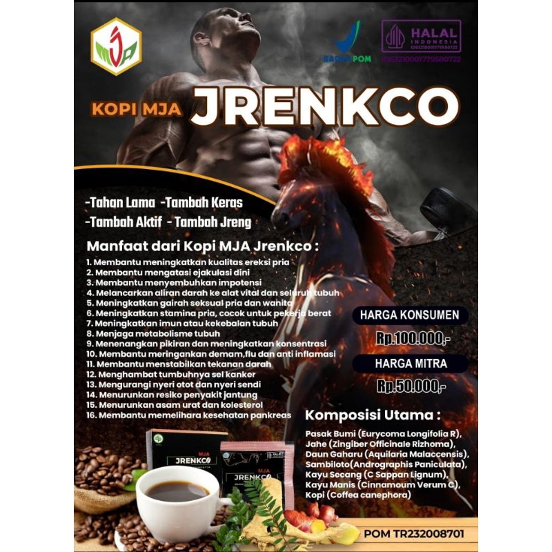 Jual Jrengko Mja Kopi Vitalitas Pria Asli Ramuan Dayak Kalimantan