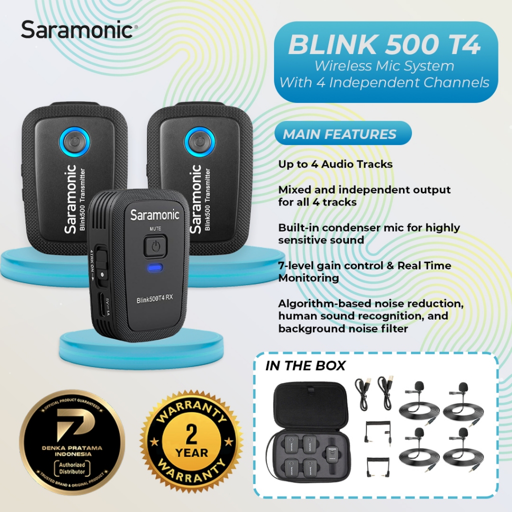 Jual Saramonic Blink 500 T4 Wireless Microphone System With 4