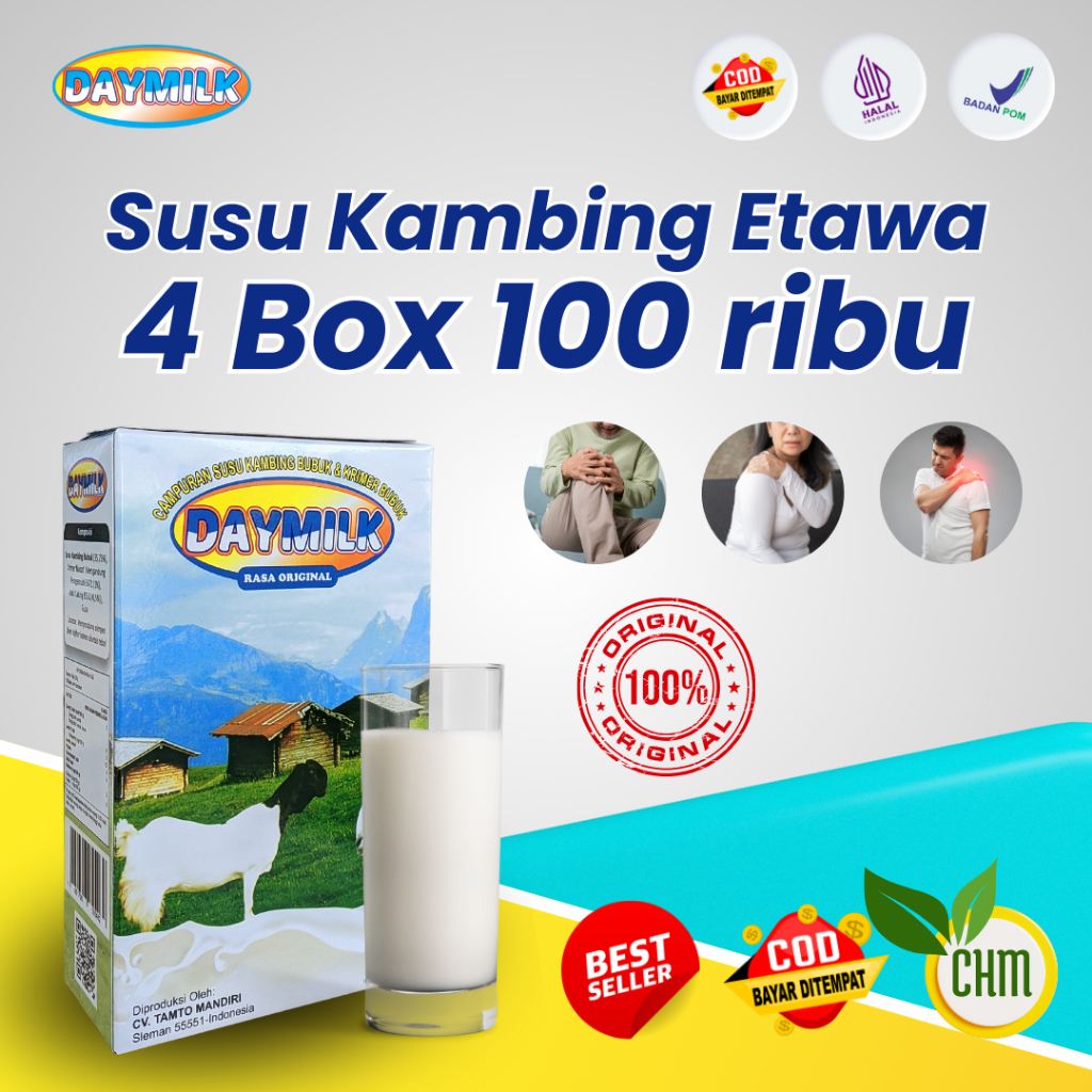 Jual Susu Etawa DAYMILK Original 4 Box 100rb Atasi Masalah Sendi