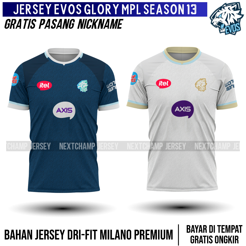 Jual Jersey Evos Glory MPL Season 13 2024 Premium Terbaru Gratis Pasang