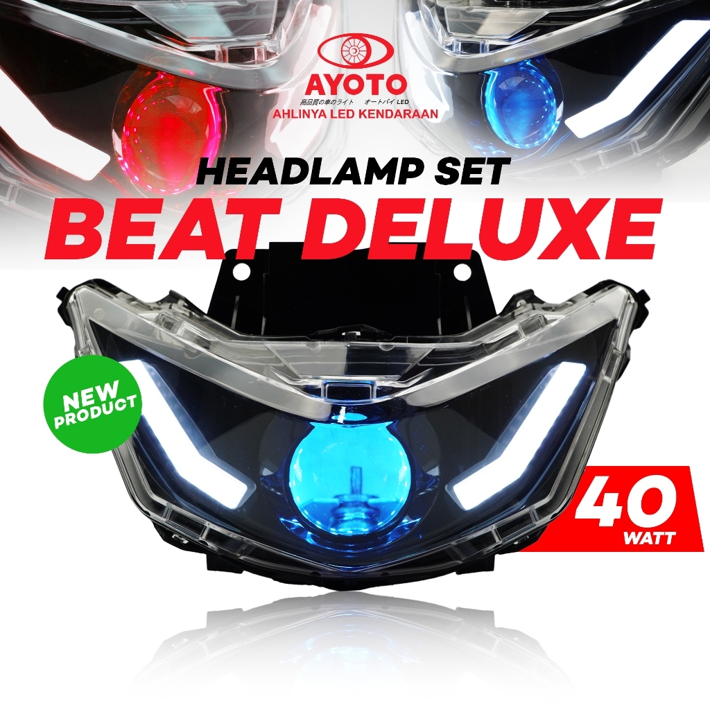 Jual Headlamp Reflektor Full Set Beat Deluxe I Biled Projektor Inchi