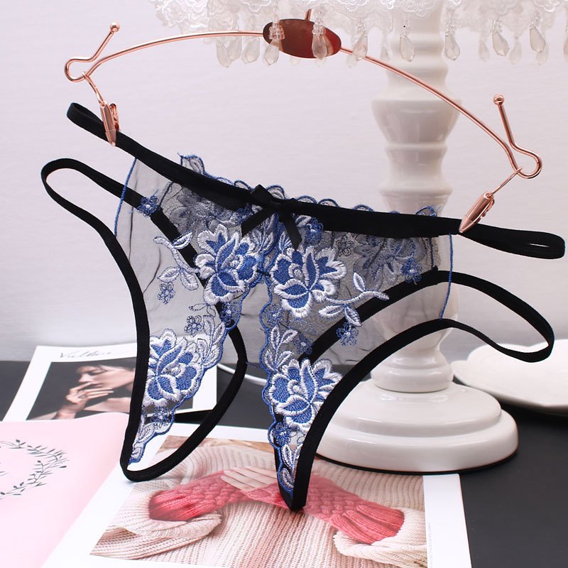 Jual Celana Dalam Wanita Open Crotch G String Renda Pengantin Romantis Thongs Sexy Lingerie