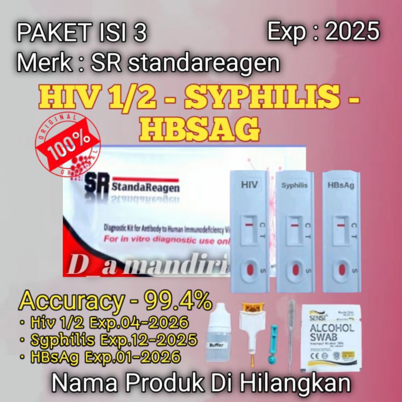 Jual Paket Hiv Syphilis HBsAg Test 1 Paket Dapat 3 Tes Pemeriksaan