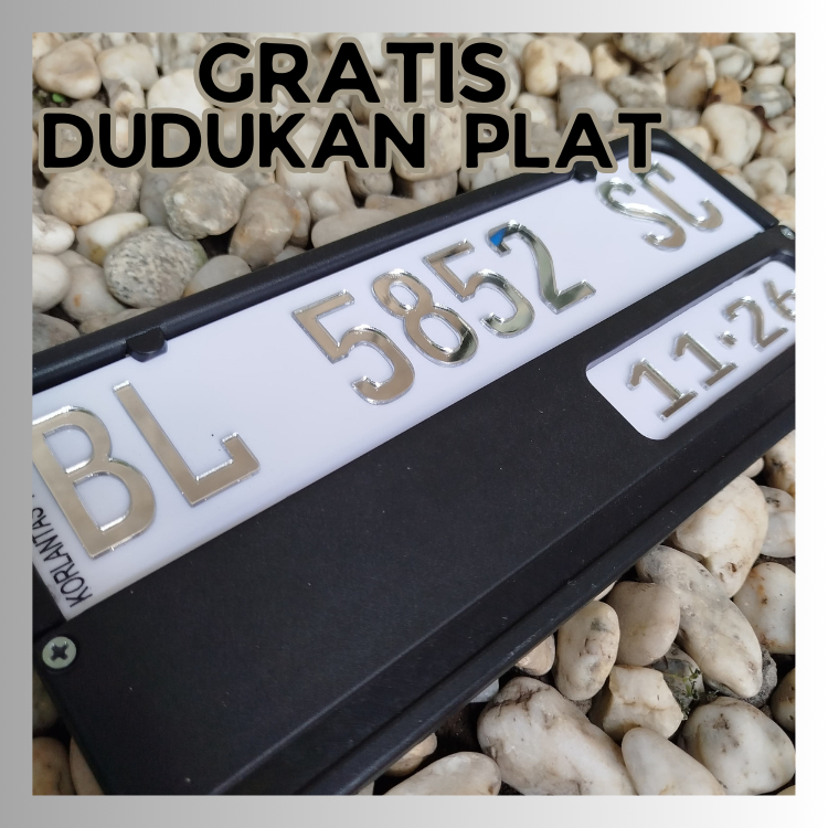 Jual Plat Nomor Motor Custom D Timbul Bahan Akrilik Hitam Putih Gratis