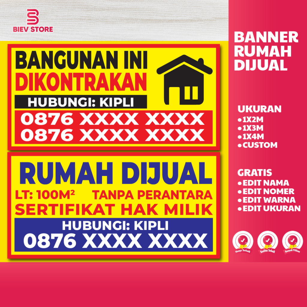 Jual SPANDUK RUMAH DIJUAL SPANDUK RUMAH DIKONTRAKAN SPANDUK TERIMA