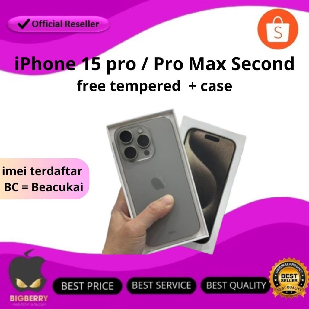 Jual SECOND IPhone 15 Pro Pro Max 256GB 512GB 1TB Titanium Seken