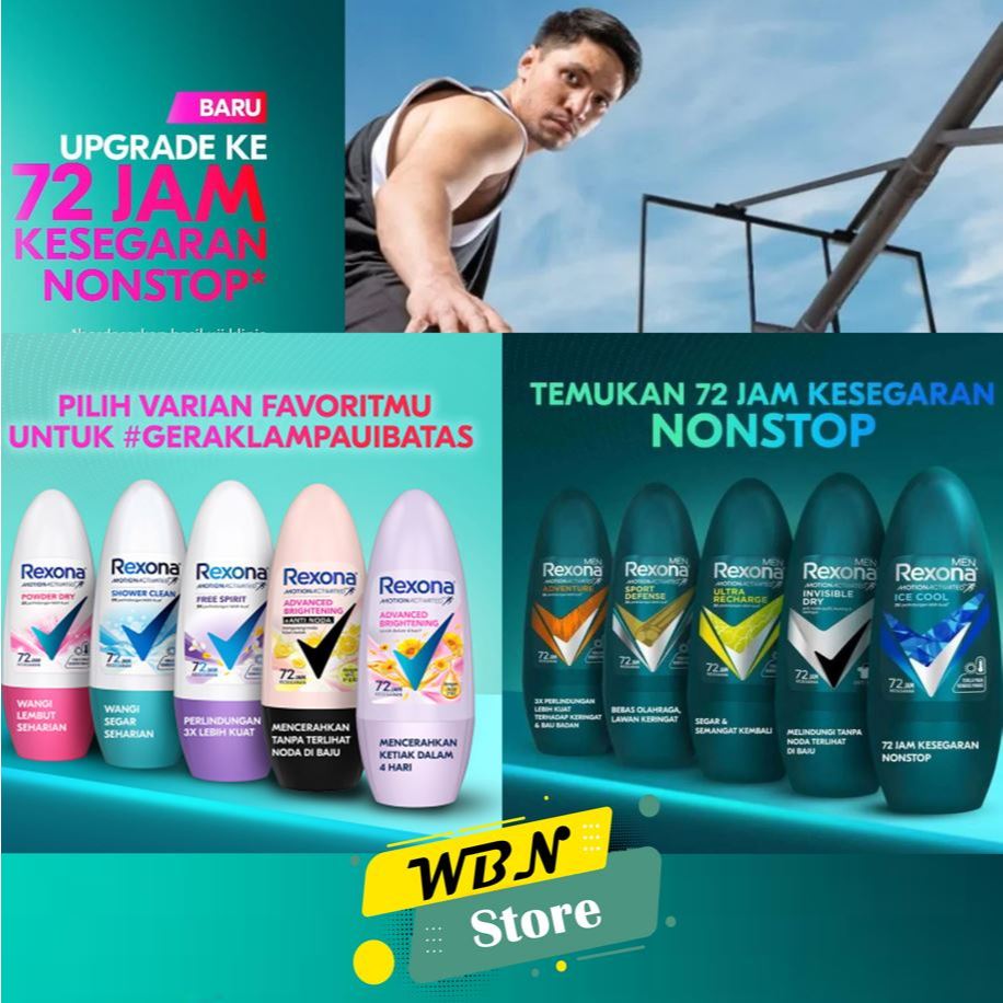 Jual Rexona Men Women Deodorant Roll On Antiperspirant Perlindungan