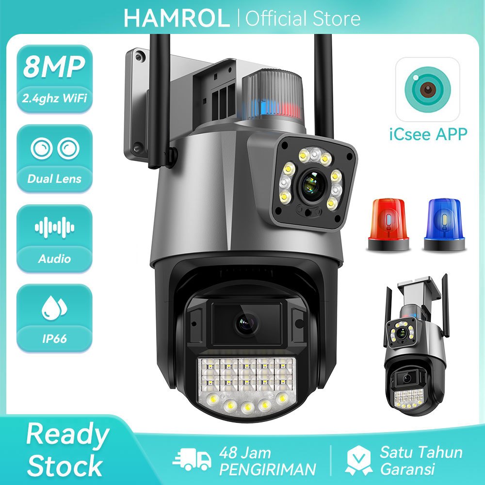 Jual Hamrol Mp Dual Lens Kamera Wifi Ptz Outdoor Auto Tracking