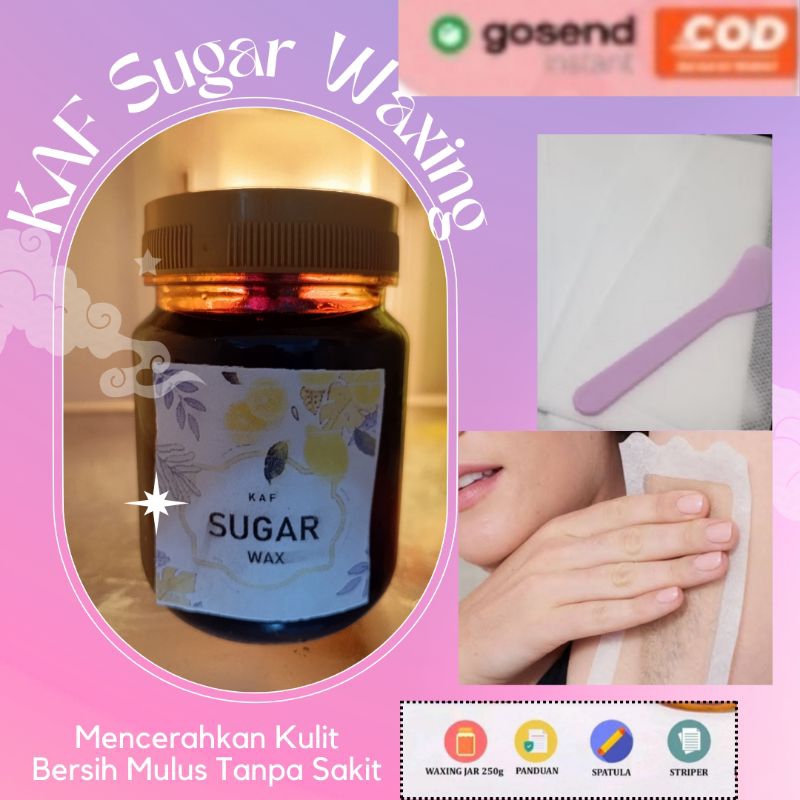 Jual 250gr Waxing Gratis 8 Kertas Waxing KAF Sugar Wax Mencabut