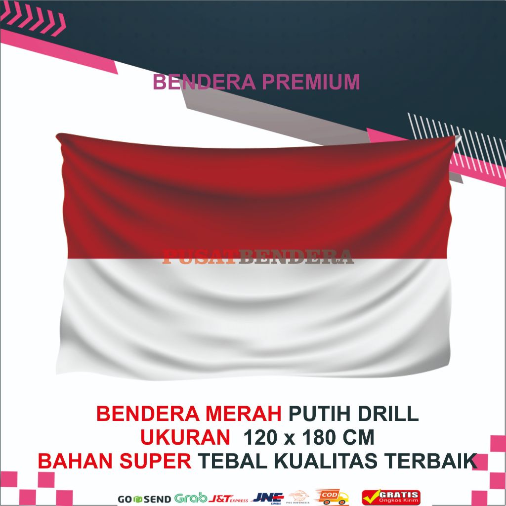 Jual Bahan Drill Premium X Cm Bendera Indonesia Merah Putih