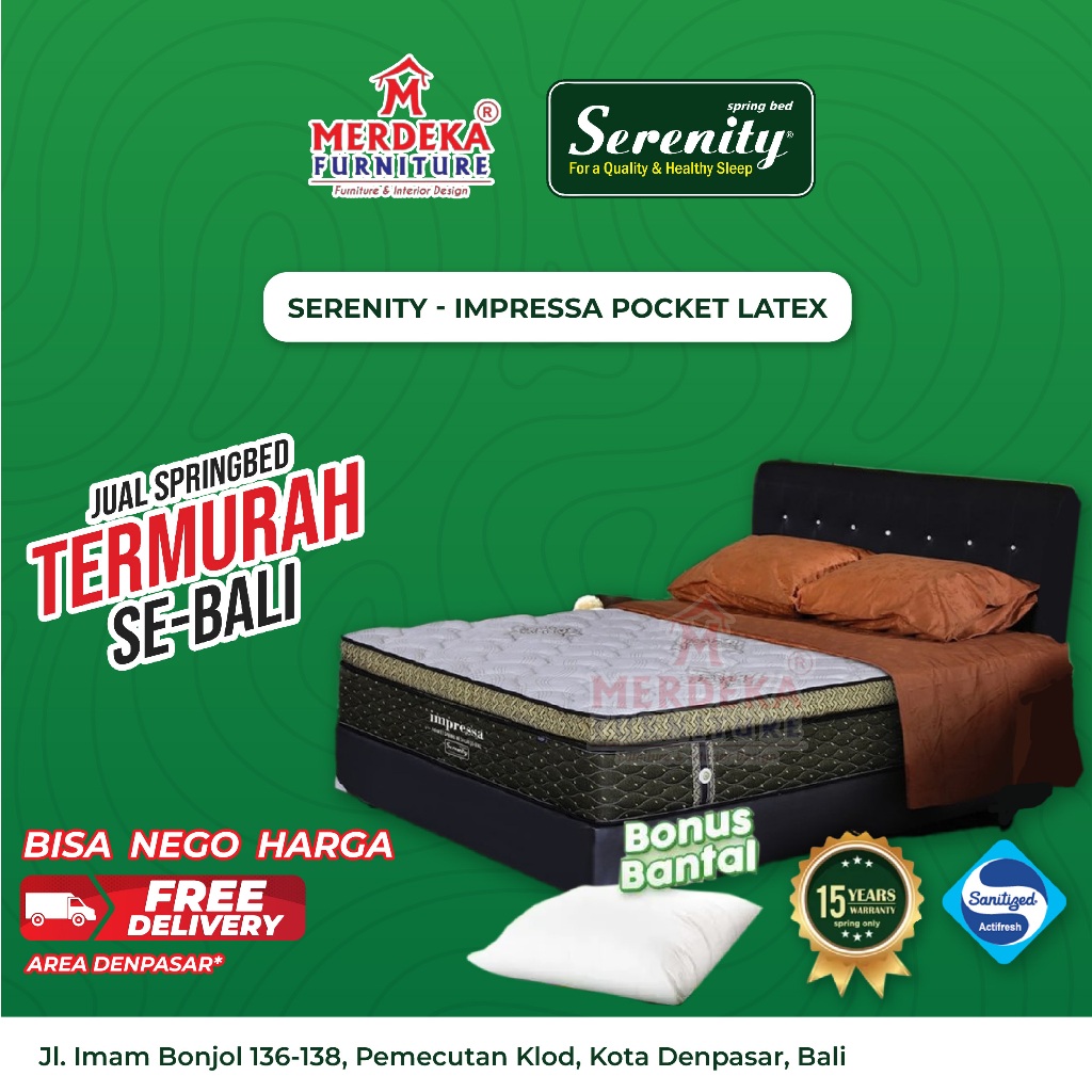 Jual Kasur Elite Serenity Impressa Pocket Latex Spring Bed X Free