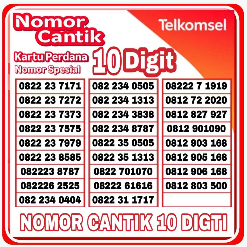 Jual Nomor Cantik Kartu Perdana SimPATI 4g Telkomsel Master Shopee