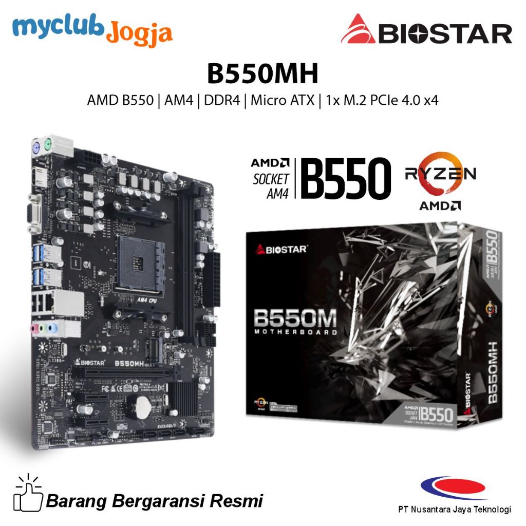 Jual Biostar B Mh Motherboard Amd B Am Ddr Hdmi Vga M Nvme