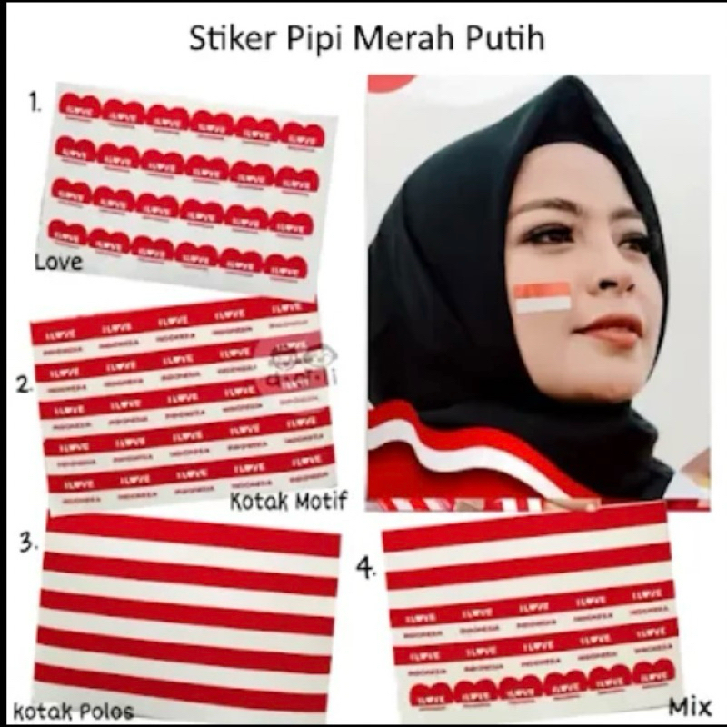 Jual Stiker Pipi Merah Putih 1 Lembar Isi 25pcs Shopee Indonesia