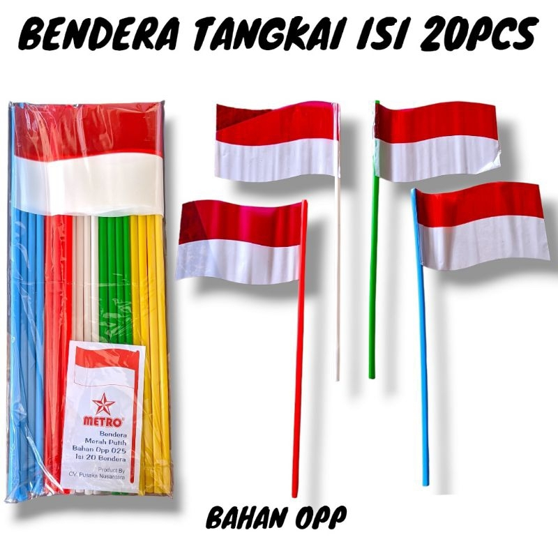 Jual Bendera Merah Putih Gagang Plastik Opp Isi Pcs Agustus Lomba