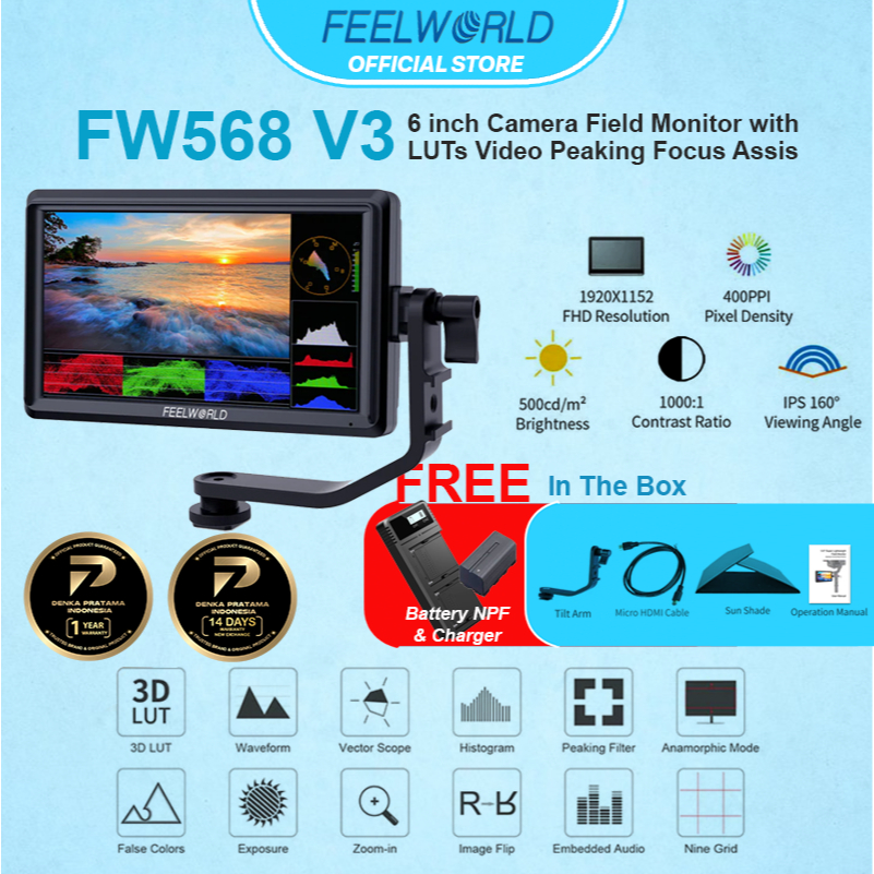 Jual Feelworld Fw V Inch Monitor Camera Field With Waveform Luts