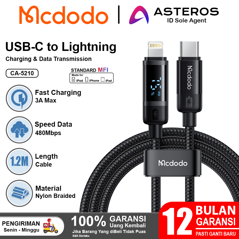 Jual Mcdodo Kabel Data For Iphone Lightning Fast Charging A Persentase