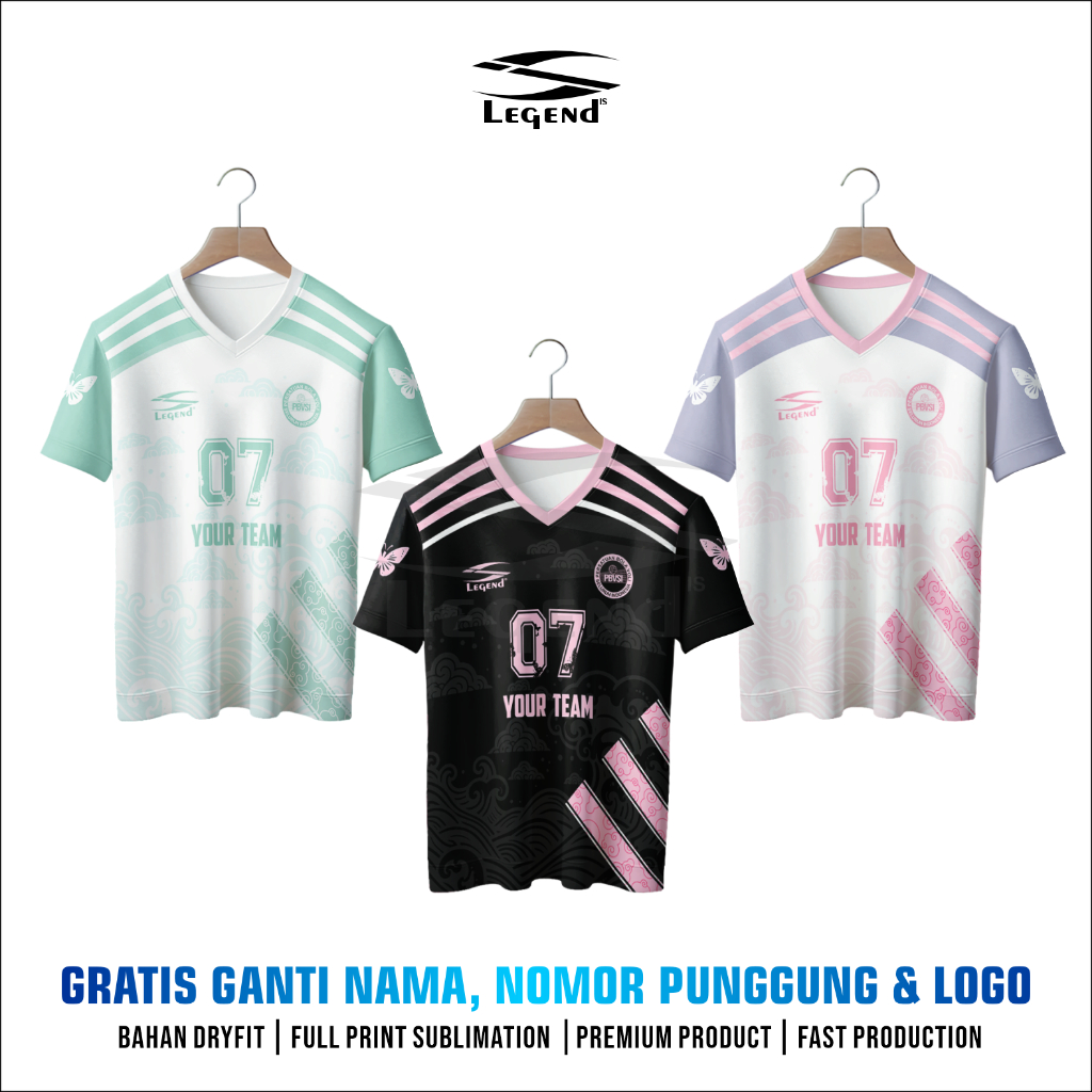 Jual Jersey Coquette Ribbon Korea Voly Futsal Tenis Soft Colour