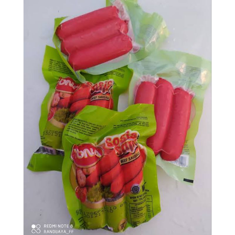 Jual YONA SOSIS SAPI BEEF SAUSAGE MERAH ISI 3 PCS Shopee Indonesia