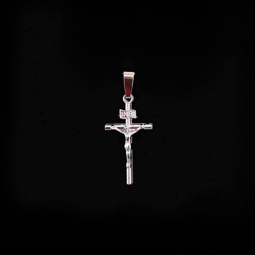 Jual LIONTIN KALUNG TITANIUM SALIB YESUS JESUS SILVER BANDUL KALUNG