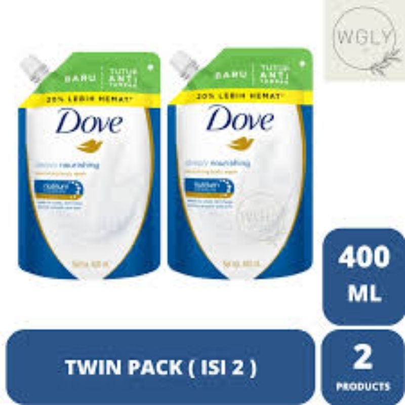 Jual Dove Deeply Nourishing Body Wash Refill 400ml Paket Isi 2