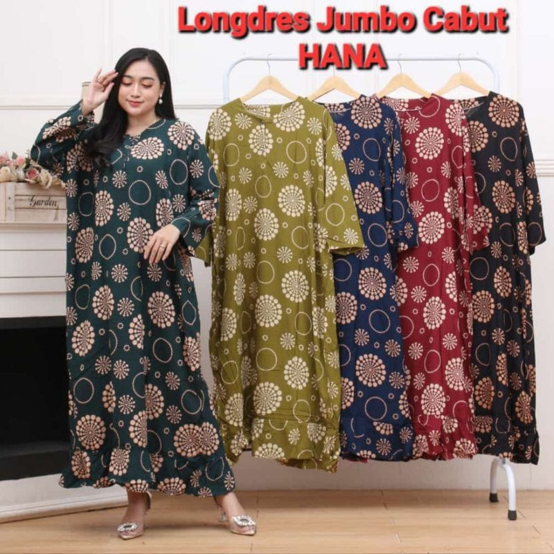 Jual Daster Panjang JUMBO LD 130 Lengan Panjang Longdress Rayon Busui