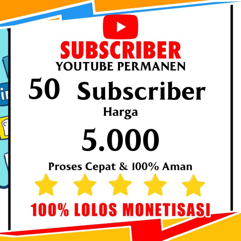 Jual SUBSCRIBE YOUTUBE PERMANEN MONETISASI SUBSCRIBE INDO PERMANEN