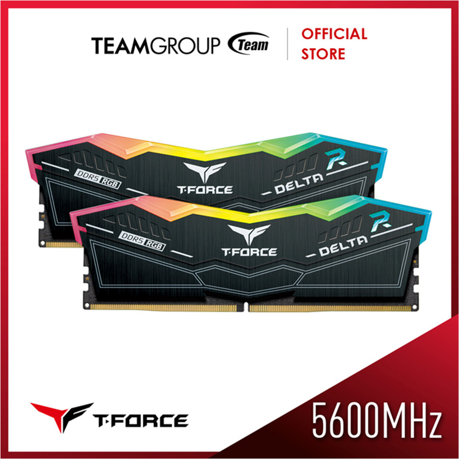 Jual Teamgroup Memory Delta Tforce RGB 2x32GB PC 5600Mhz DDR5 Black