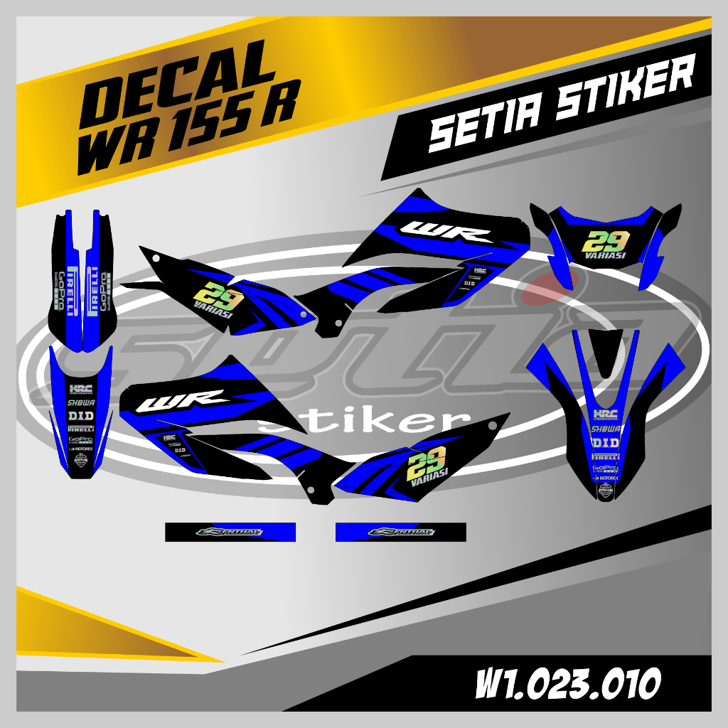 Jual Decal Wr R Biru Supermoto Trail Desain Bebas Custom Baru