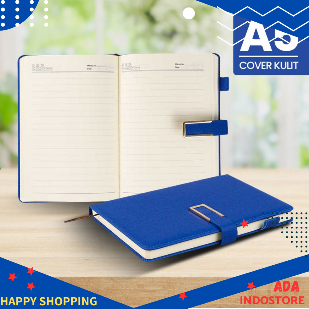 Jual Buku Catatan Kerja Cover Kulit Kertas A5 100 Lembar Blue