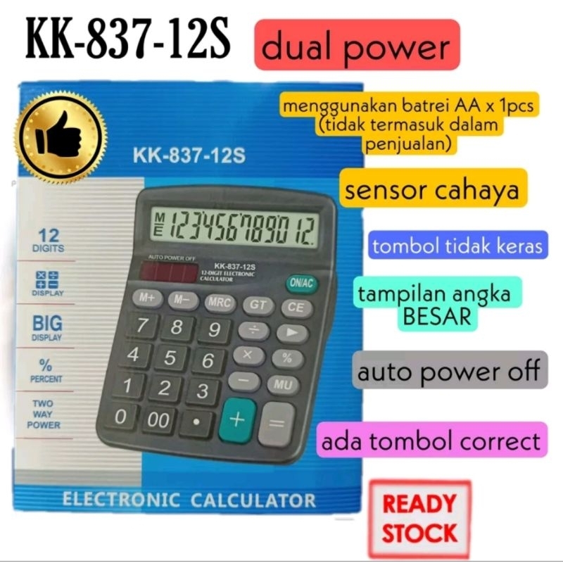 Jual Kalkulator Desktop Meja Dual Power Digit Layar Besar Joinus