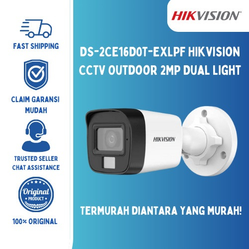 Jual CCTV HIKVISION OUTDOOR 2MP DUAL LIGHT DS 2CE16D0T EXLPF